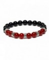 Raviga Handmade Stretch Meditation Gemstones 8mm Beaded Bracelet - Obsidian Small - CF12M5FG32D