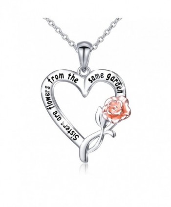 S925 Sterling Silver Sisters Are Flowers From The Same Garden Pendant Necklace and Bangle - CT186T3LQGT