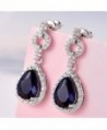 GULICX Flawless Zirconia Earrings Sapphire in Women's Drop & Dangle Earrings