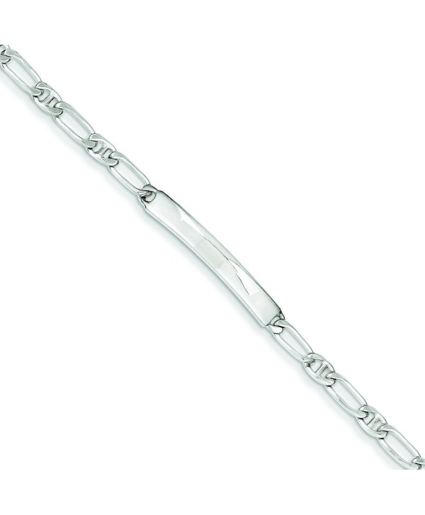 Sterling Silver 8inch Polished Engravable Anchor Link Id Bracelet - CZ115734F7V