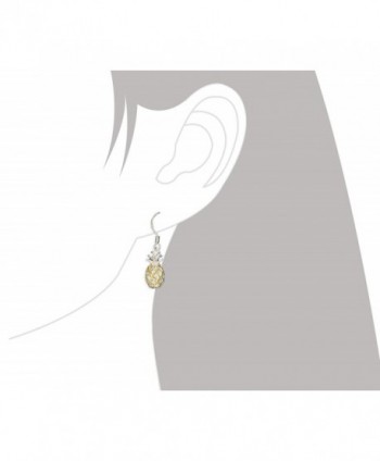 Sterling Silver Accents Pineapple Earrings in Women's Drop & Dangle Earrings