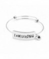 Personalized Bracelets for Women I Am Strong Inspirational Christian Quotes Expandable Wire Jewellery - Silver - CH187IWLMK4