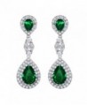 SELOVO Wedding Party Teardrop Drop Dangle Earrings Jewelry Silver Tone - Green - CT12H55G18J