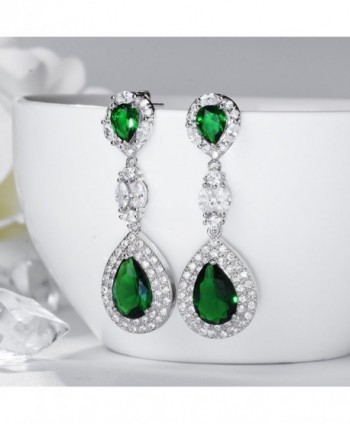 SELOVO Emerald Vintage Zirconia Earrings