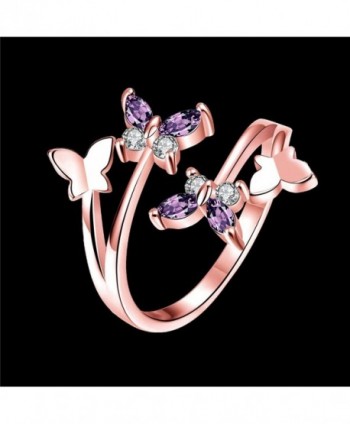 YEAHJOY Adjustable Butterfly Austrian rose gold plated base