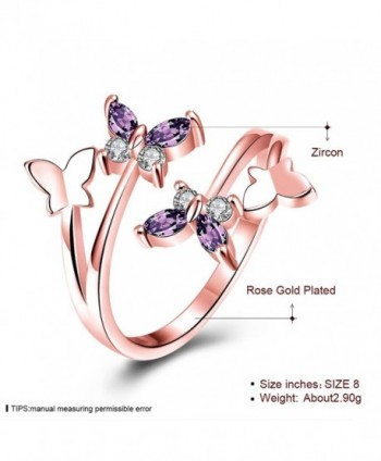 YEAHJOY Adjustable Butterfly Austrian rose gold plated base in Women's Wedding & Engagement Rings