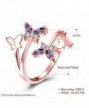 YEAHJOY Adjustable Butterfly Austrian rose gold plated base in Women's Wedding & Engagement Rings
