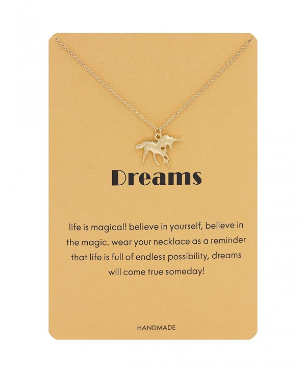 Hanloud Message Animal Pendant Necklace Unicorn Snowflake Luck Elephant Dangle Y Necklace Jewelry - gold - C7188006CY6