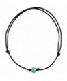 Barch Single Turquoise Choker Necklace on Black Leather Cord - CM12N5NIIDC