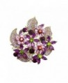 TTjewelry Gorgeous Flower Cluster Purple Austria Crystal Brooch Pendant - CZ125YWU3BV