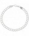 Sterling Silver Double Link Charm Bracelet Anklet Necklace 5.3 mm light Nickel Free Italy- 7-16 inch - CS1126WF4OJ