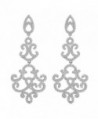 EVER FAITH 925 Sterling Silver Cubic Zirconia Vintage Inspired Art Deco Chandelier Dangle Earrings Clear - C9127YF240J