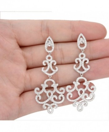 EVER FAITH Sterling Zirconia Chandelier in Women's Drop & Dangle Earrings