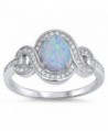 CHOOSE YOUR COLOR Sterling Silver Vintage Infinity Ring - White Simulated Opal - C212MX6N2F6