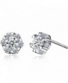 anewish Clear Cubic Zirconia Sterling Silver Stud Earrings - C317YXKG27T