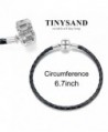 TINYSAND Genuine Leather Bracelet Sterling