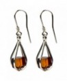 Amber cube Sterling Silver Millennium Collection Teardrop Earrings - CC113D140AZ