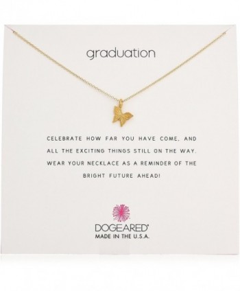 Dogeared Reminder Graduation- Graceful Butterfly Chain Necklace- 16" + 2" Extender - Gold - CT17YHRD3OT