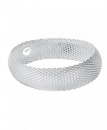 BODYA silver plated 20mm wide Italian Stardust Mesh Bracelet Bangles Strand cuff Bracelet For Women - CL17YZO4NH7