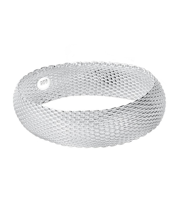 BODYA silver plated 20mm wide Italian Stardust Mesh Bracelet Bangles Strand cuff Bracelet For Women - CL17YZO4NH7
