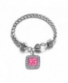 I Love My Daughter In Law Family Charm Classic Silver Plated Square Crystal Bracelet - CC11LXN9TQV