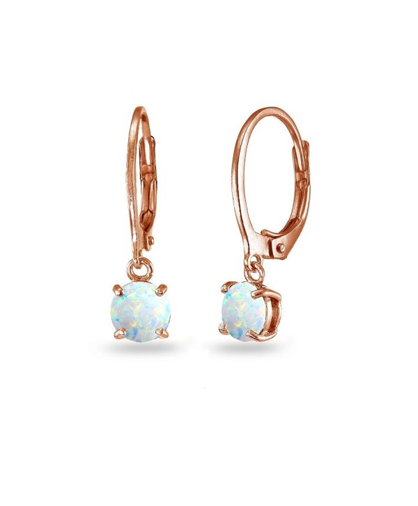 Flashed Sterling Created Leverback Earrings - October – Sim. Opal - CZ1857R00R5