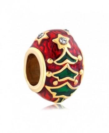 LovelyCharms Christmas Tree Charm Beads For European Bracelets - CO12NDZQPKI