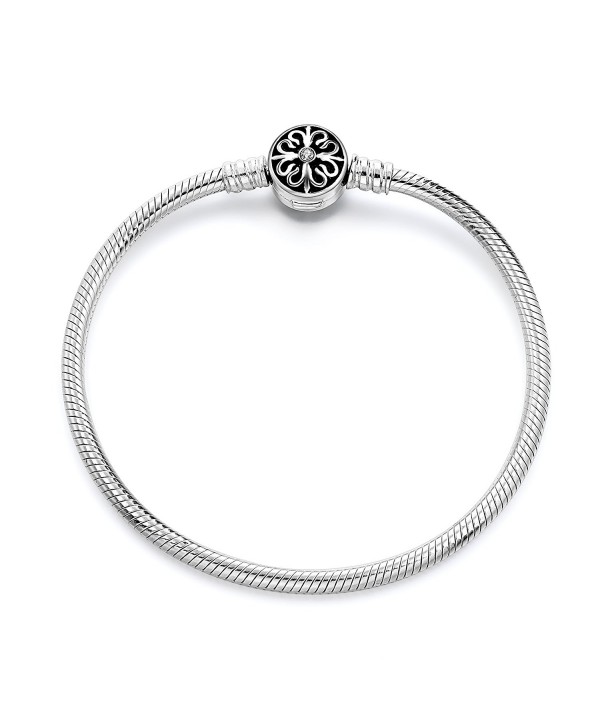 925 Sterling Silver Snake Chain Bracelet Basic Charm Bracelets for Teen ...