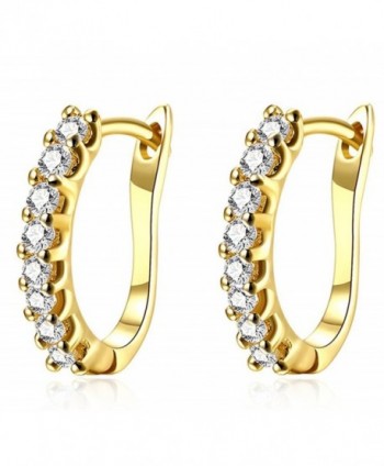 Girls' Women's Stylish Jewelry Crystals U Shape 18k Gold Alloy Leverback Simple Charm Earrings - yellow gold - C317Z4RZQ0T