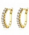 Girls' Women's Stylish Jewelry Crystals U Shape 18k Gold Alloy Leverback Simple Charm Earrings - yellow gold - C317Z4RZQ0T