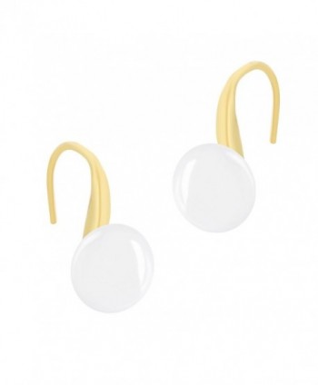 18k Gold Plated Button Cultured Freshwater Pearl Earrings (9-9.5 mm) - CK1265V6Z0N