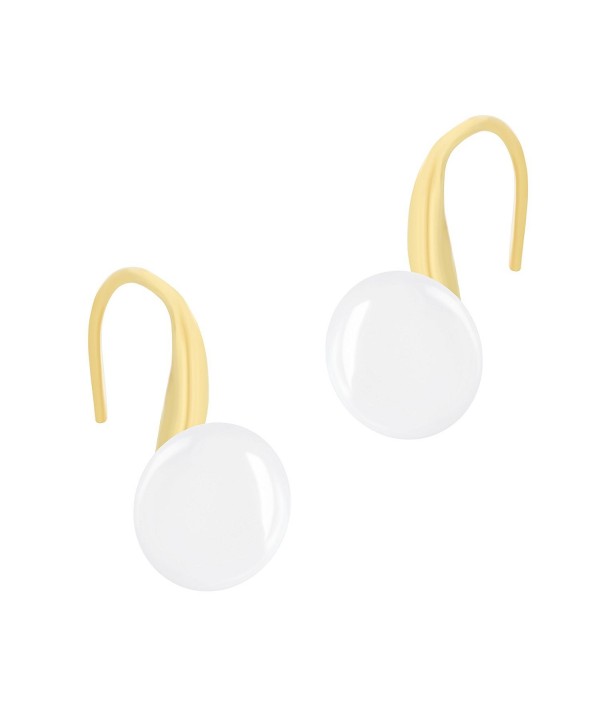 18k Gold Plated Button Cultured Freshwater Pearl Earrings (9-9.5 mm) - CK1265V6Z0N