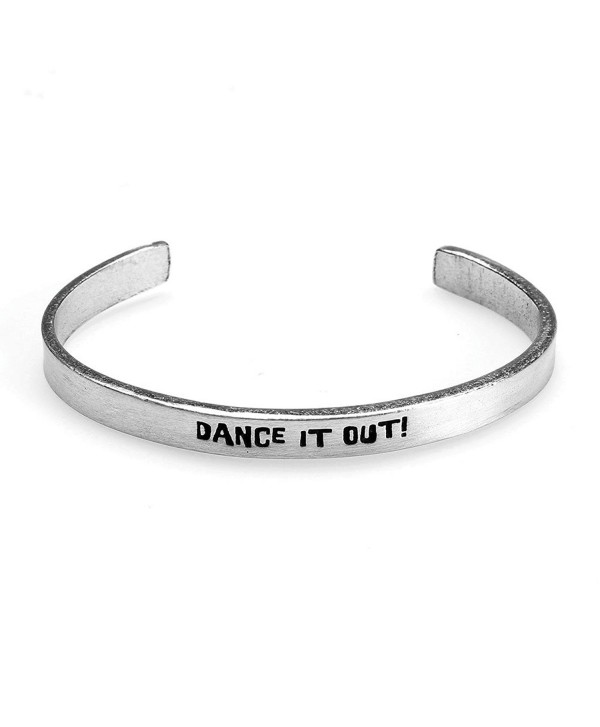 Women's Note To Self Inspirational Lead-Free Pewter Cuff Bracelet - Dance It Out - CG12978TEEF