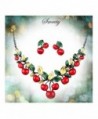 Hamer Women's Red Cherry Party Jewelry Set Statement Necklace and Earrings - C2122NSE9MN