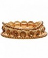 Lova Jewelry Amber Tone Brown Gold Tone Elastic Crystal Bracelets - CJ12OE24MRS