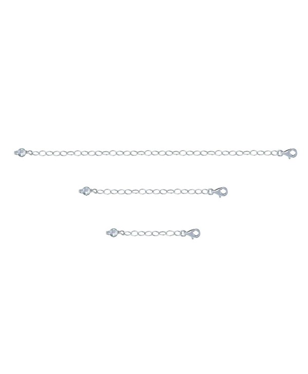 Sterling Silver Pendant Necklace Bracelet Anklet Chain Extender Set- 1" 2" and 4" - C212LJRT573