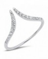 Open Pointed Chevron Wave Clear CZ Ring New .925 Sterling Silver Band Sizes 4-10 - CB1820L3CH4