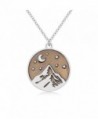 SENFAI Mountain Top Star Half Moon Pendant Necklace Perfect Gift for Climbing Hiking Sports - CE184IY8GAL