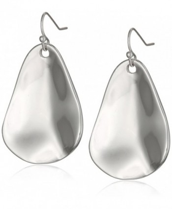Robert Lee Morris Womens Organic Hammered Drop Earrings - Silver - CT11OTP7DTZ