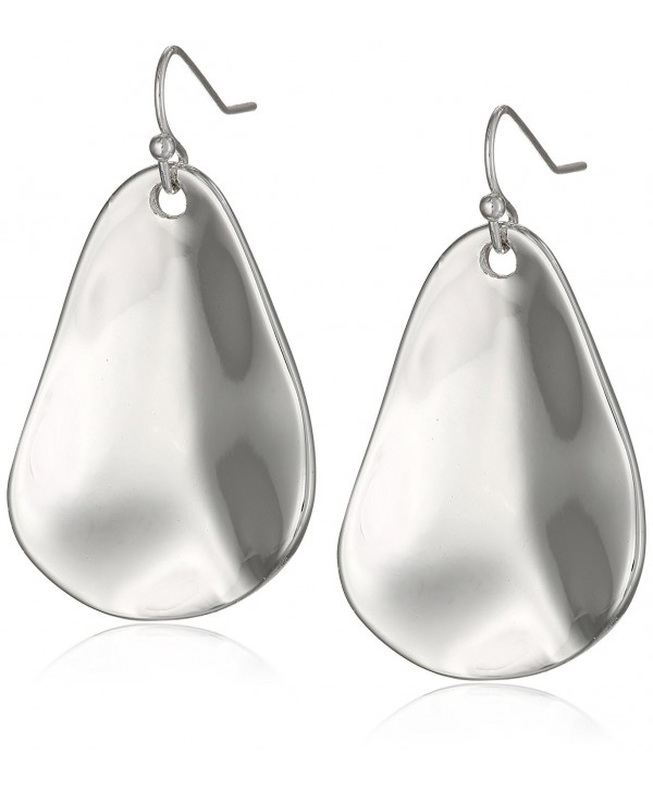 Robert Lee Morris Womens Organic Hammered Drop Earrings - Silver - CT11OTP7DTZ