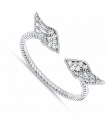 Angel Wings White CZ Cute Ring New .925 Sterling Silver Bali Band Sizes ...