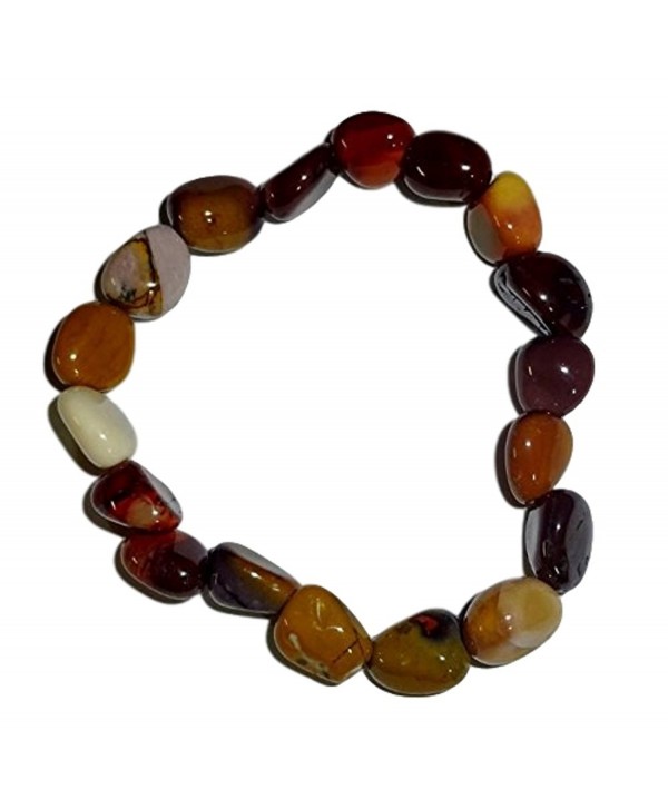 1pc Mookaite Jasper Premium Quality Tumbled Stones Crystal Healing Gemstone 6-8 Mm Nugget Beaded Stretch Bracelet - C012BF6PGHB