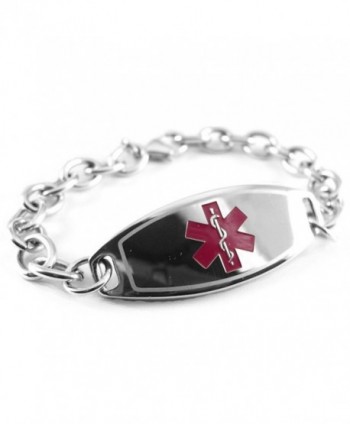 MyIDDr - Pre-Engraved & Customized Diabetes Type II Medical Alert ID Bracelet- Wallet Card Incld - C811CJXJZ31