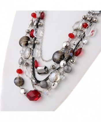 Crystal Colored Statement Necklace NK 10061 red in Women's Collar Necklaces