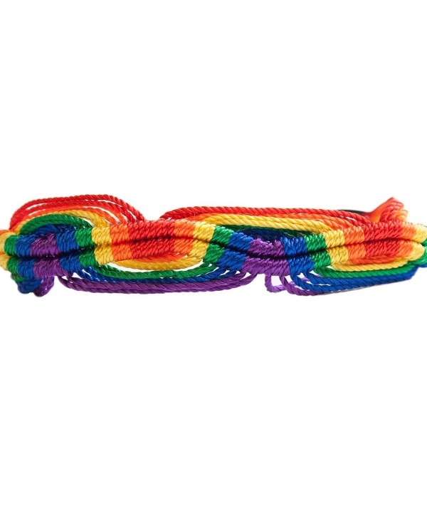 Gay Pride Cotton Woven Bracelet / Rainbow Wristbands / Wrist Tie - 100% Cotton - 2 Pieces - CE1108QWS4T