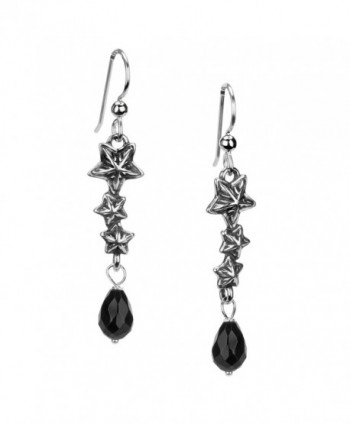 American West Sterling Silver Black Agate Triple Star Earrings - CP12NA1NS4S