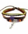 Wild Wind (TM) Multi-Strand Mixed Tone Braided Adjustable Leather Love Wrap Bracelet - CK1215H8OKL