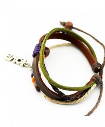 Multi Strand Braided Adjustable Leather Bracelet