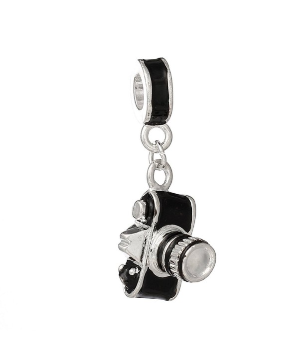 Photographer Camera Dangle Charm Bead for Snake Chain Charm Bracelets - C912108IXZB