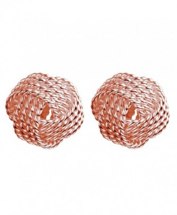 YAN & LEI Sterling Silver Classic Twisted Love Knot Stud Earrings - Rose Golden - CG12N33EI3G